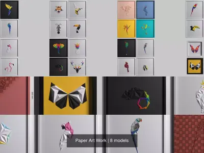 Paper Art Work 3D Model Collection