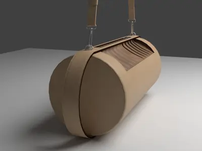 The cylindrical handbag style and luxury 3D model