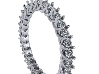 2mm Dia Micro Pave Eternity Band Wedding Ring 3D print model