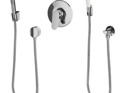 Hygienic shower Hansgrohe and Bossini set 158 3D model