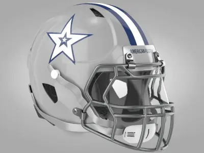 White Football Helmet Low-poly 3D model