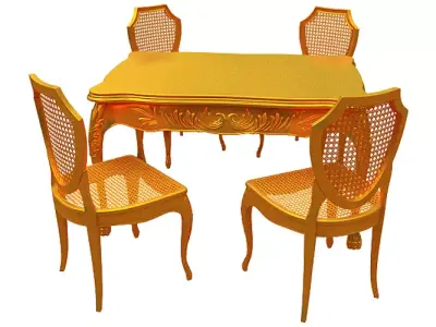 Classical Dining set Low-poly 3D model