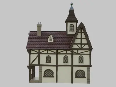 Fachwerk-  Stylized house of the Middle Ages 3D model