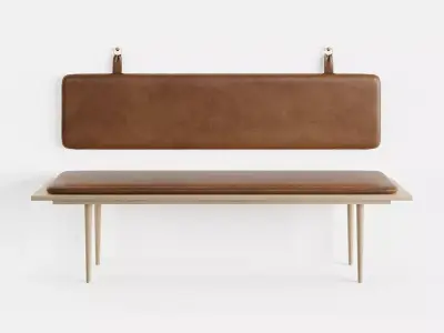 Leather Bench By Thornam 3D model