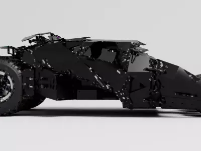 Batmobile Low-poly 3D model