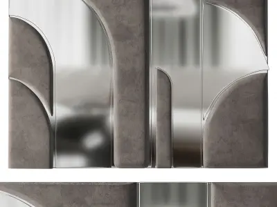 Panel arched wall mirror - bedroom furniture sets home 3D model