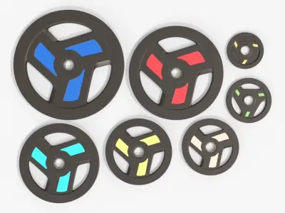 Set of weight plates 04 3D model