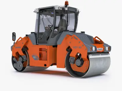 Articulated Tandem Road Roller 3D model