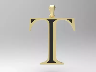 Alphabet Latin T 3D print model