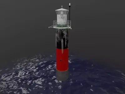 Light House Pinhatten Low-poly 3D model
