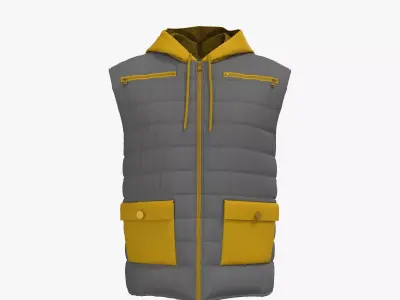 Unisex puffer vest 3D model