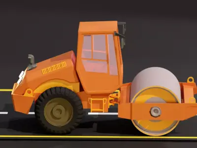 Road roller 3D model