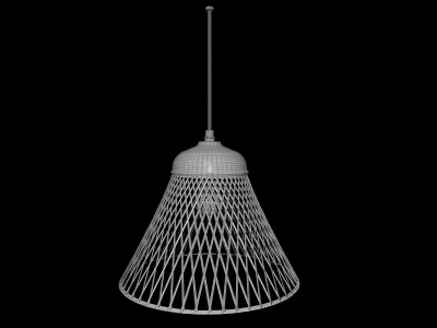 Netta wood hanging interior modern light 3D model
