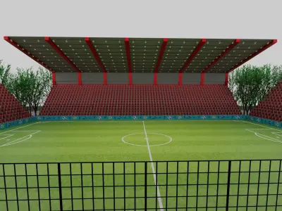 Football Stadium Low-poly 3D model 14