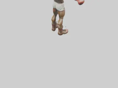 Boxer in Uppercut Pose statue model 3D model