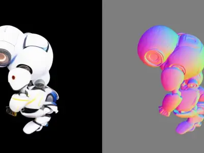 single eye humanoid robot white polish Free low-poly 3D model