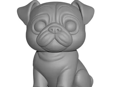 Cute Pug Kawai Free 3D print model