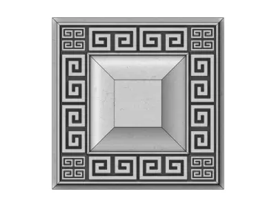 Greek key ceiling medallion and tile  3D print model