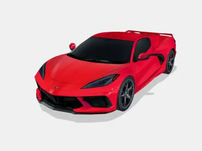 Chevrolet Corvette C8 Stingray 2021 Low-poly 3D model