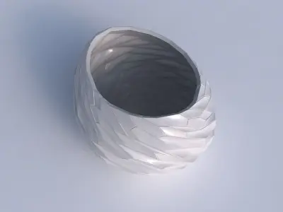 Bowl compressed 2 with fine twisted organic cells 3D print model