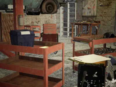 Car Garage 84 Assets Low-poly 3D model