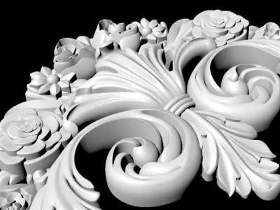 Central decor ornament for furniture 3D model 916