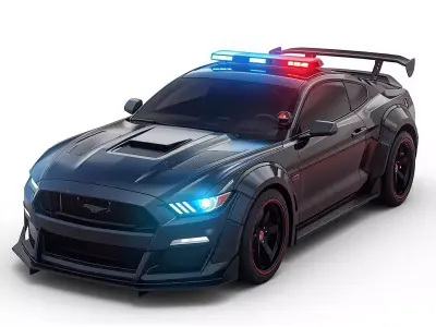 Luxury Pursuit Police Interceptor 3D Model Low-poly 3D model