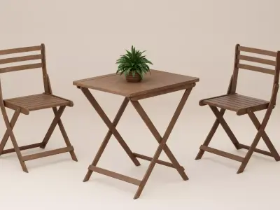 Outside Chair and Table 3D model