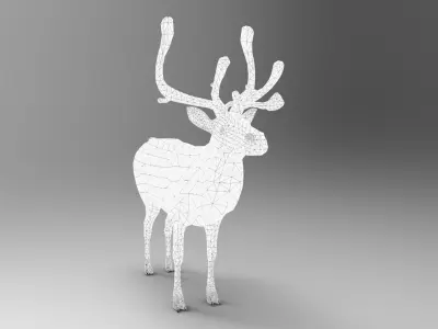 Black Reindeer Rigged  Low-poly 3D model