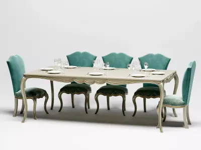 Dining Tables Set 03 3D model