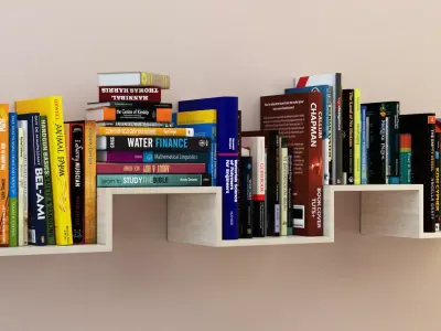 books stack of 3D model