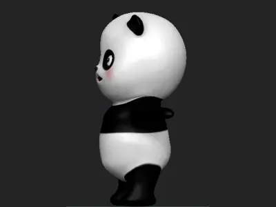 Cartoon Panda 3D Model Low-poly 3D model