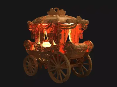 Chinese ancient  carriage   Low-poly 3D model