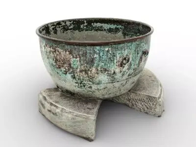Ancient Steel Cauldron Low-poly 3D model