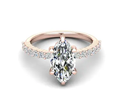 Engagement ring Alice marquise 3D print model