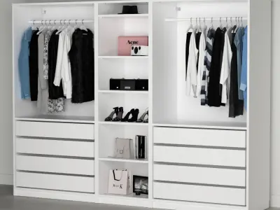 wardrobe with drawers 3D model