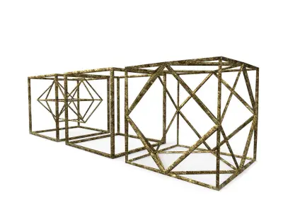 Geometric Decor Objects - Cube Frames 3D model