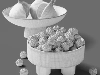 Decor Brunia and blackberry vases buddha nuts Set 77 3D model