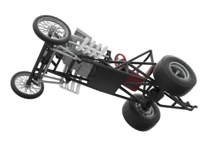 Vintage Front engine dragster Base Version 3 Scale 1 to 25 3D print model