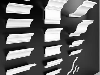Collection of ceiling moldings Orac Decor 85 profiles 3D model