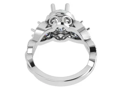 Oval Halo Twisted Ring 4228 3D print model