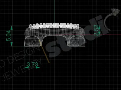 New Cuban chain link design with gems 3d model 3D print model