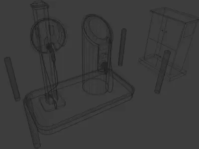 Electric Car Charging Station Low-poly 3D model
