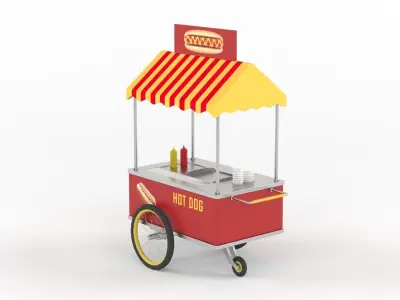 Hot Dog Cart 3D model
