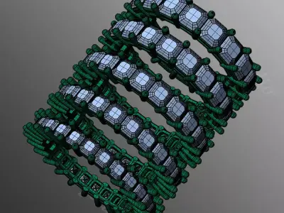 Ring ri215  emerald  square  3D print model