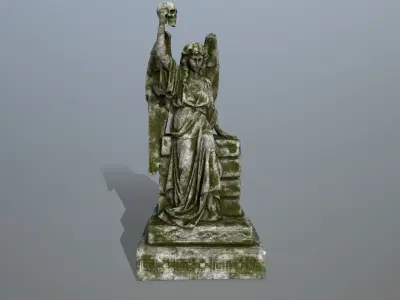 statue 2 of angel Low-poly 3D model