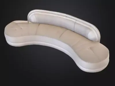 Curved Elegance Sofa Low-poly 3D model