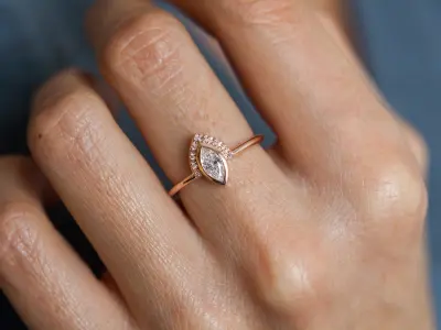 Marquise Diamond Engagement Ring 3D print model