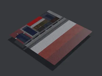 City trim sheet Low-poly 3D model