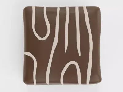 Chocolate Candy V1 - Milk Chocolate Cube with White Drizzle 3D model